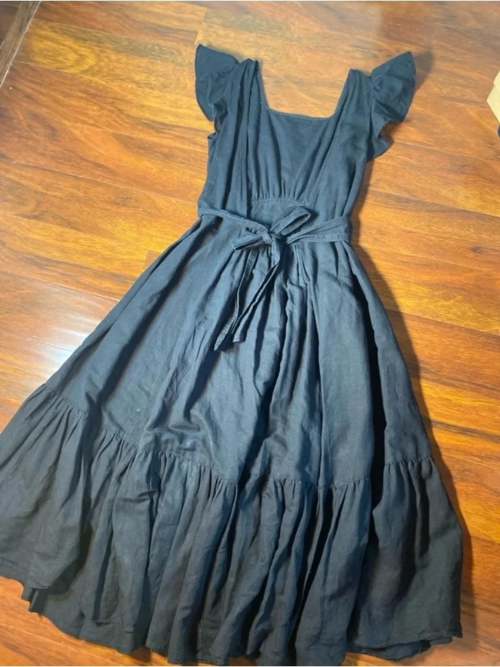 Free People Linen Open Back Dress